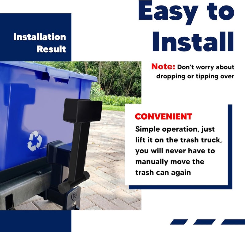 VONLX Trash Can Hauler Grabber with 2 inch Hitch Reciever, Garbage Hauling Towing Hitch Attachment on Lawnmower Three Point Hitch Fit for Lawn Mower Garden Tractors - Image 4
